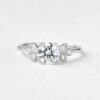 1.28 CT Round Brilliant Cut Double Claw Butterfly Shape Moissanite Engagement Ring