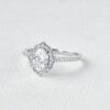 1.21 CT Oval Cut Moissanite Double Claw Bridal Vintage Engagement Ring