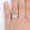 2.54 CT Cushion Cut Solitaire Moissanite Classic Halo Engagement Ring