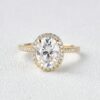 1.86 CT Oval Cut Moissanite Classic Halo Engagement Ring for Women's