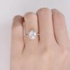 2.54 CT Oval Cut Moissanite 4 Prong Classic Halo Engagement Ring