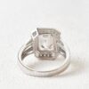 1.74 CT Emerald-Cut Moissanite Unique Halo Split Shank Vintage Engagement Ring