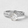 1.28 CT Round Brilliant Cut Moissanite Bridal Engagement Ring Set
