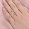 0.40 CTW Round Brilliant & Pear Cut Curved Vintage Style Wedding Band