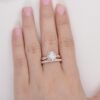 1.86 CT Oval Cut Infinity Shank Moissanite Engagement Ring Set with Full Eternity Band
