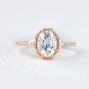 1.86 CT Oval Solitaire Moissanite Bezel Type 3 Stone Engagement Ring