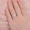 1.86 CT Oval Cut Solitaire Moissanite Pave Engagement Ring