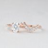1.86 CT Oval Cut Solitaire Moissanite Double Claw Bridal Engagement Ring Set