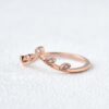 0.05 CTW Round Brilliant Cut Curved Vintage Style Wedding Band