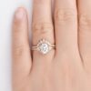 1.21 CT Oval Moissanite 3 Stone Engagement Ring with Curved Stacking Band