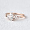 1.86 CT Oval Cut Solitaire Moissanite 5 Stone Engagement Ring