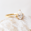 1.33 CT Pear Cut Moissanite Engagement Ring in 18K Yellow Gold