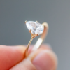 1.33 CT Pear Cut Moissanite Engagement Ring in 18K Yellow Gold