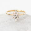 1.0 CT Marquise Cut   6 Prong  Moissanite solitaire Diamond Engagement Ring in 14K Rose Gold