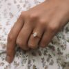 0.85 ct  Oval cut   4 prongs  Moissanite Solitaire Engagement Ring in 18K White Gold