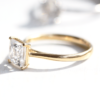 1.5 CT Princess Cut Minimalist Solitaire Moissanite Engagement Ring in 18K Yellow Gold