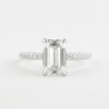 1.60 CT Emerald Cut Moissanite Solitaire Engagement Ring in 18K White Gold