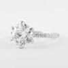 1 CT Round  Cut 6 Prongs Moissanite Solitaire Engagement Ring in 14K White  Gold