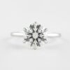 1.0 CT Round Cut Moissanite Solitaire Engagement Ring in 18K White Gold