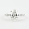 1.33  CT Oval Cut  Hidden Halo 4 Prongs Moissanite Solitaire Engagement Ring in 18K White Gold