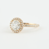 1.0 CT Round Cut Halo Moissanite Engagement Ring in 14K Rose Gold