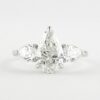1.50 CT Pear Cut Moissanite Engagement Ring in 14K White Gold