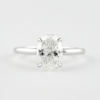 0.84CT Oval Cut 4 Prongs Moissanite Solitaire Engagement Ring in 14K White Gold