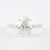 1.91 CT Oval Cut Hidden Halo 4 Prongs Moissanite  Solitaire Engagement Ring in 18K White Gold