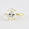 1.33 CT Oval  Cut  4 Prongs Moissanite  Solitaire Engagement Ring in 18K Yellow  Gold
