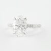 1.33  CT Oval Cut  4 Prongs Moissanite Solitaire Engagement Ring in 18K White Gold
