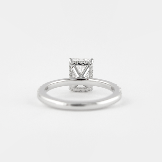 1.80 CT Radiant Cut Hidden Halo Moissanite Engagement Ring in 14K White Gold