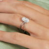 1.86 CT Oval Cut Solitaire Moissanite X Cross-Over Shank Engagement Ring