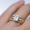2.30 CT Emerald Cut 4 Prong  Moissanite Solitaire Engagement Ring in 14K White Gold