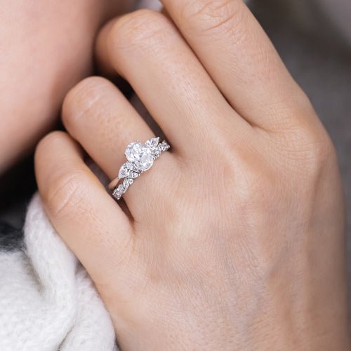 1.86 CT Oval Cut  Solitaire Moissanite 3 Stone Vintage Engagement Ring