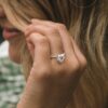 2.5 CT Heart Cut Four Prongs Moissanite Engagement Ring in 14K White Gold