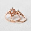 1.21 CT Oval Cut Moissanite Rose Gold Bridal Halo Engagement Ring