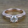 1.28CT Round Brilliant Cut Solitaire Moissanite Knife Edge Engagement Ring