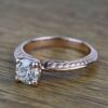 1.28CT Round Brilliant Cut Solitaire Moissanite Knife Edge Engagement Ring