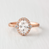 1.33 CT Oval Cut Modern Classic Halo Moissanite Engagement Ring in 14K Rose Gold