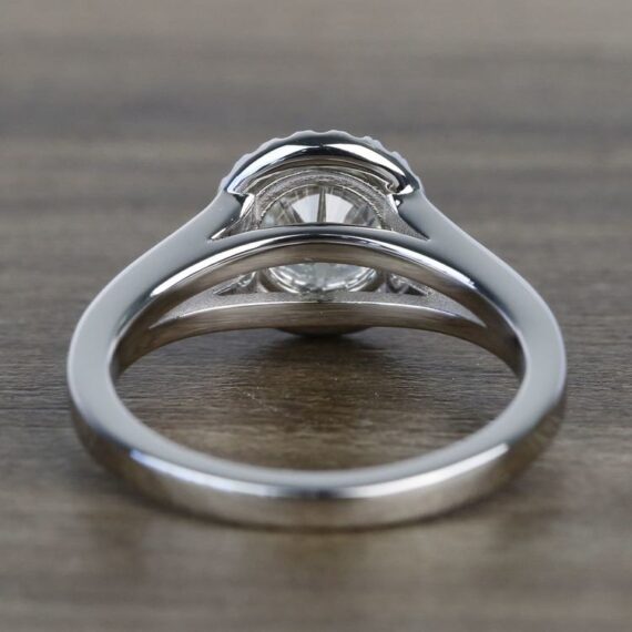 1.75CT Round Brilliant Cut Moissanite Unique Halo Custom Engagement Ring