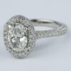 1.86 CT Oval Cut Moissanite Diamond Halo Pave Engagement Ring