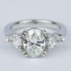 1.21 CT Oval Cut Moissanite Solitaire Pear-Cut 3 Stone Engagement Ring