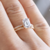 1.60 CT Emerald Cut Solitaire Pave Setting Moissanite Engagement Ring in 18K Rose Gold