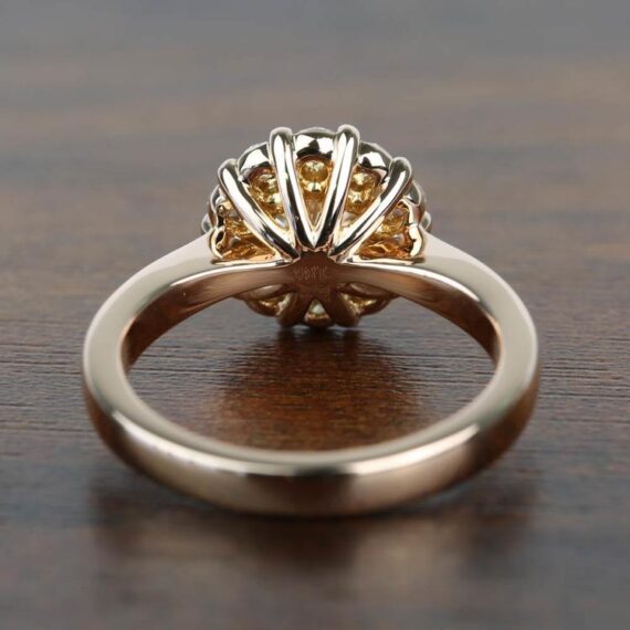 1.75CT Round Brilliant Cut Moissanite Halo Engagement Ring