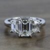 2.62CT Emerald-Cut Moissanite Unique 3 Stone Engagement Ring