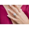 4.12 CT Cushion Cut Solitaire Moissanite Classic Halo Engagement Ring