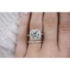 2.75 CT Cushion Cut Solitaire Moissanite Classic Halo Engagement Ring