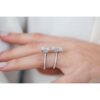 3.49CT Elongated Emerald-Cut Moissanite Hidden Halo Engagement Ring
