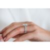 3.49CT Elongated Emerald-Cut Moissanite Hidden Halo Engagement Ring