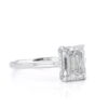 1.50CT Emerald Cut Moissanite Hidden Halo Engagement Ring